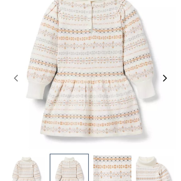 Janie and Jack Fair Isle Sweater Dress Size 6 - Picture 2 of 2